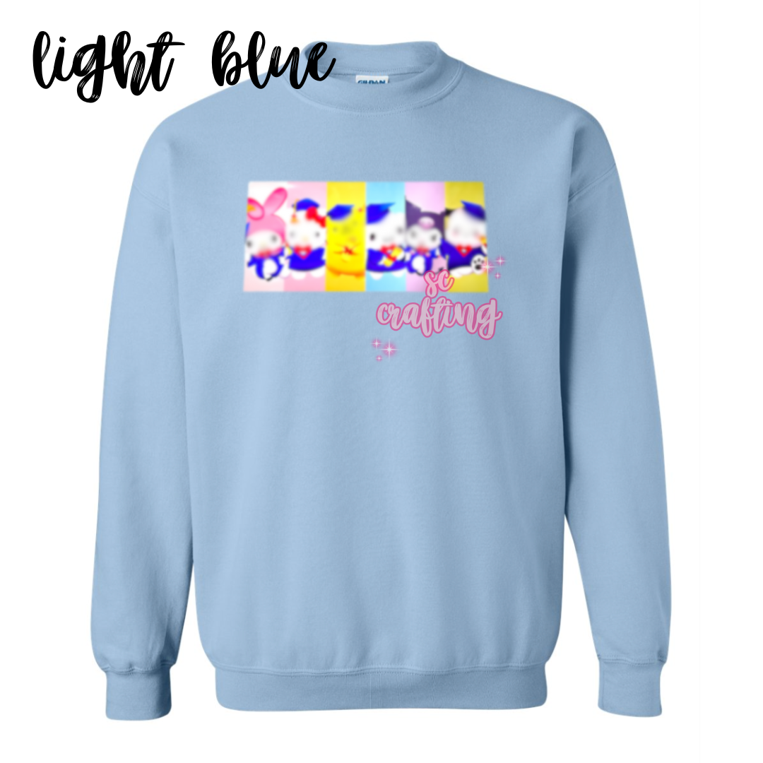 Kitty and Friends Graduation Crewneck