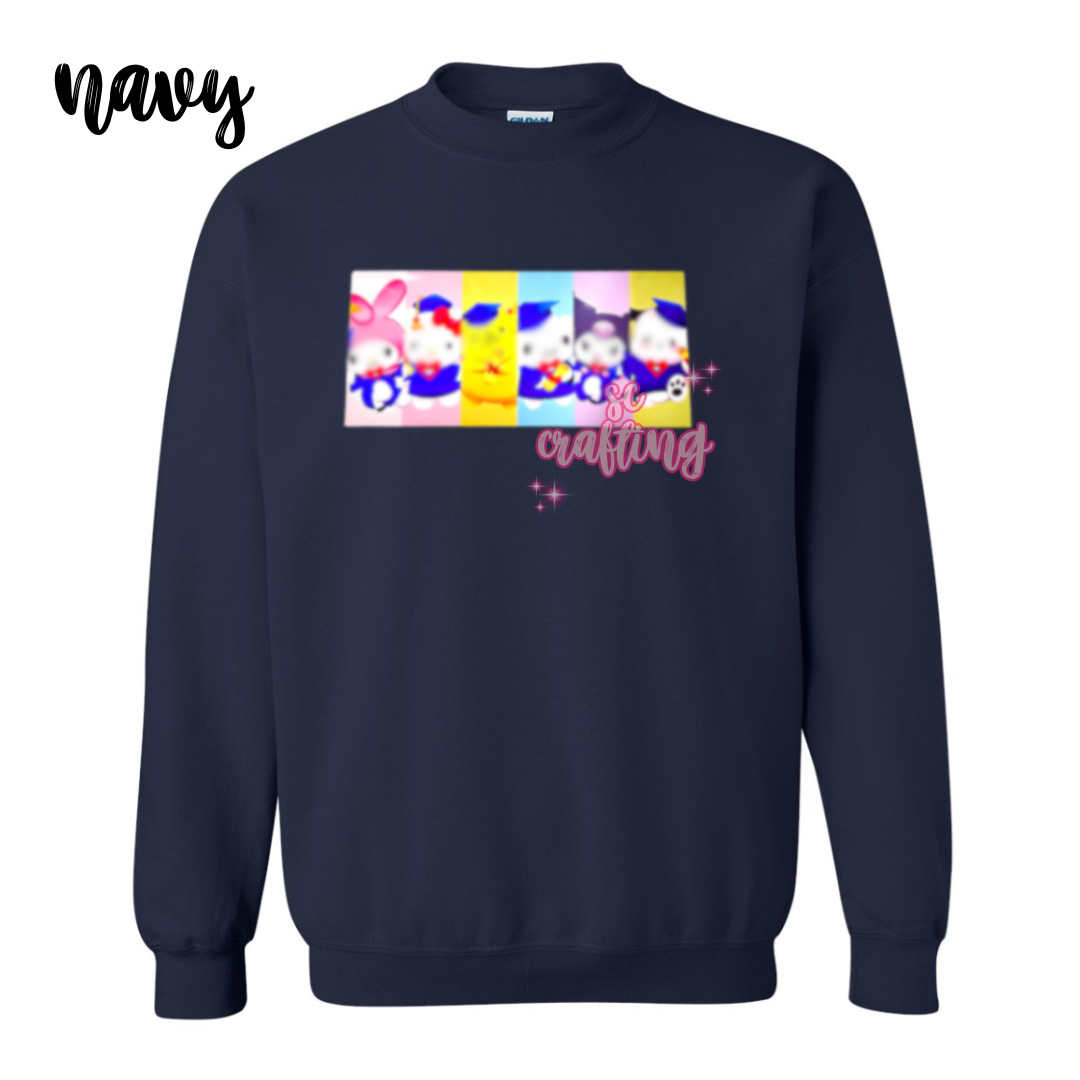 Kitty and Friends Graduation Crewneck