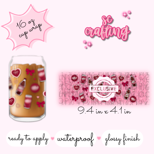 UV DTF #228 - 16 oz Cup Wrap - EXCLUSIVE
