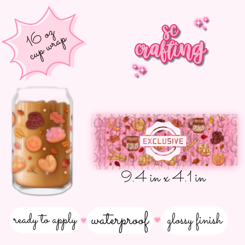 UV DTF #229 - 16 oz Cup Wrap - EXCLUSIVE