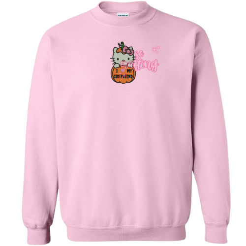 I Love My GF Pumpkin Kitty Crewneck