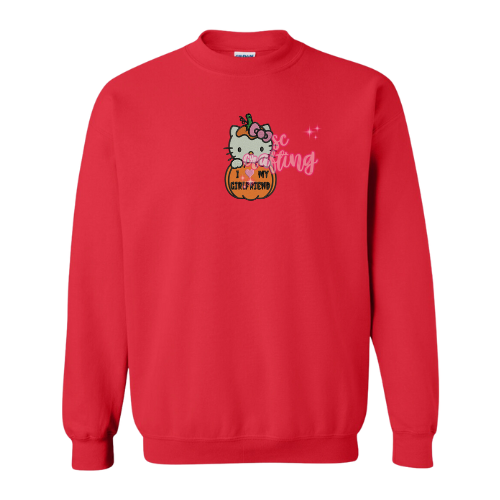 I Love My GF Pumpkin Kitty Crewneck