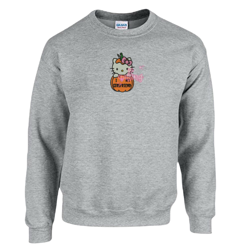 I Love My GF Pumpkin Kitty Crewneck