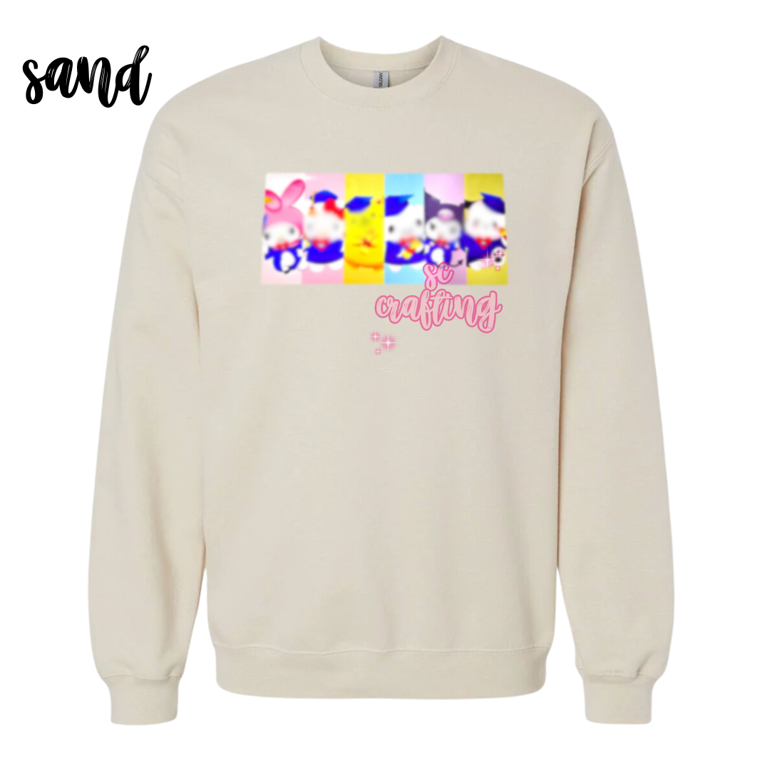 Kitty and Friends Graduation Crewneck