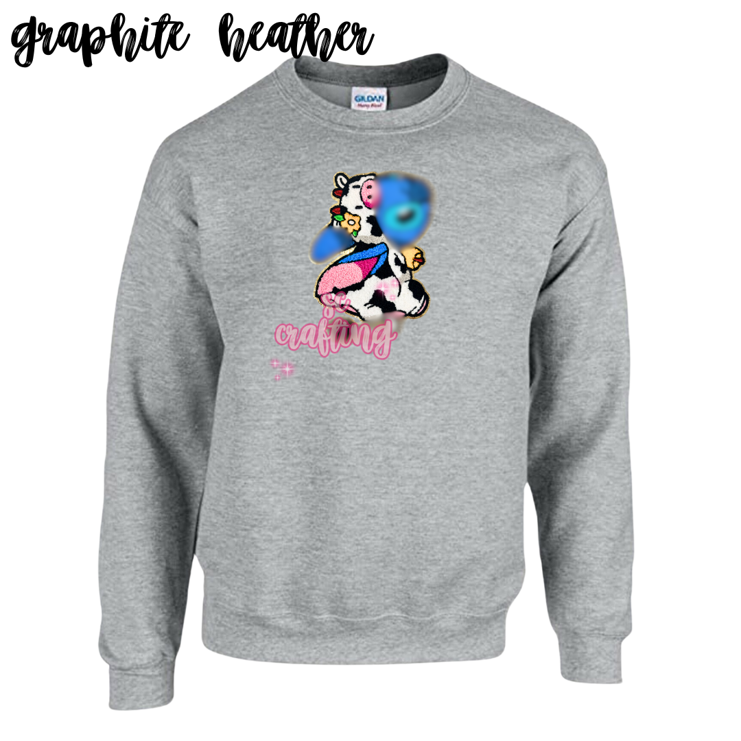 Blue Cow Patch Crewneck
