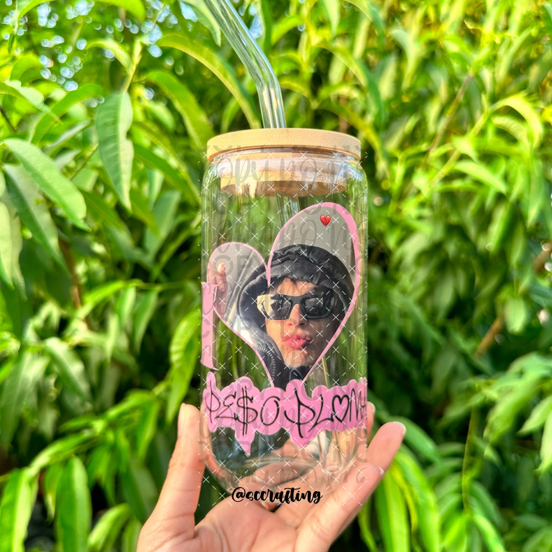 I Love Peso 16 oz Glass Can