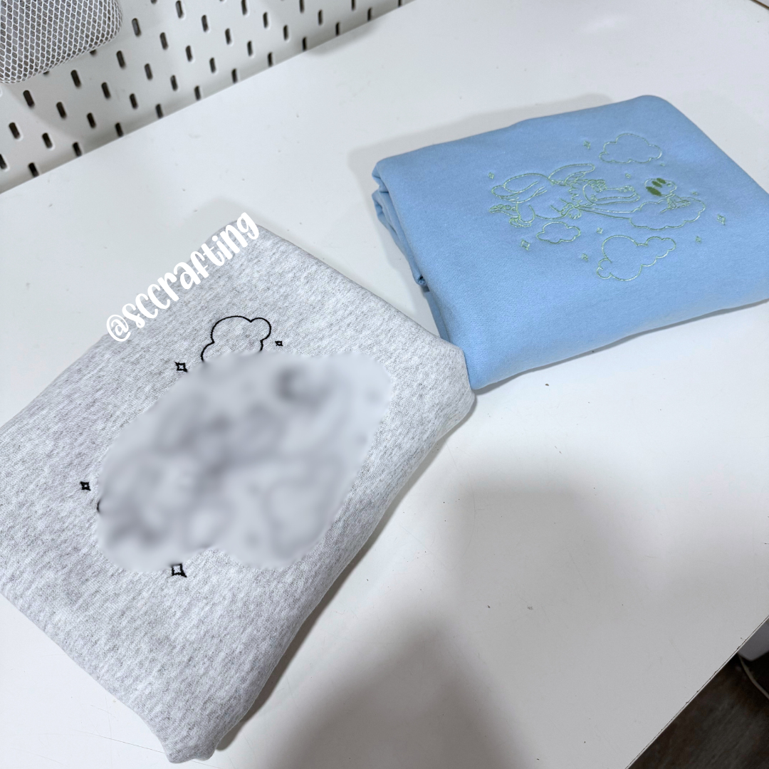 White Dog on Cloud Crewneck