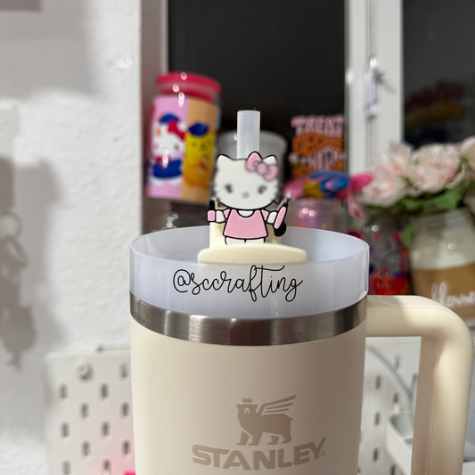 Kitty Nail Tech Straw Topper