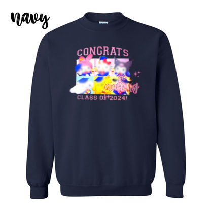 Pink Kitty Graduation Crewneck