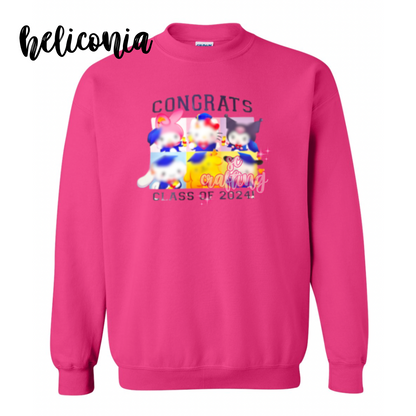 Black Kitty Graduation Crewneck