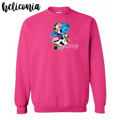 Blue Cow Patch Crewneck