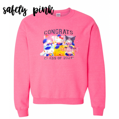 Black Kitty Graduation Crewneck