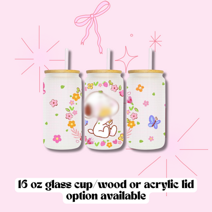 Spring Dog 16 oz Glass Cup