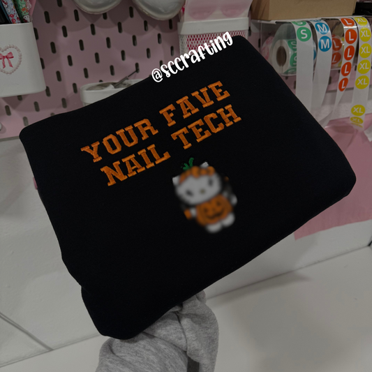 HK Pumpkin Nail Tech Crewneck