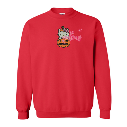 I Love My BF Pumpkin Kitty Crewneck