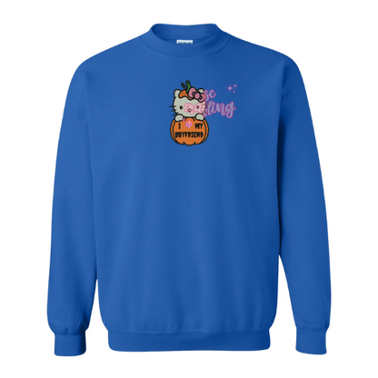 I Love My BF Pumpkin Kitty Crewneck