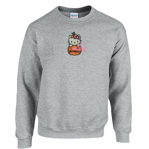 I Love My BF Pumpkin Kitty Crewneck