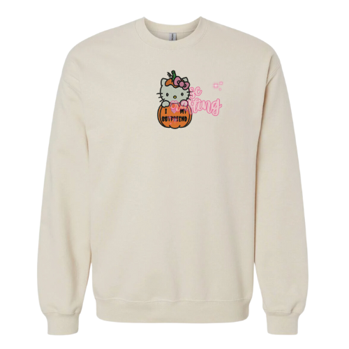 I Love My BF Pumpkin Kitty Crewneck