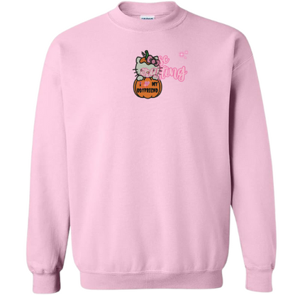 I Love My BF Pumpkin Kitty Crewneck