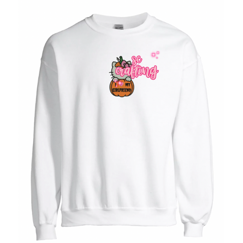 I Love My GF Pumpkin Kitty Crewneck