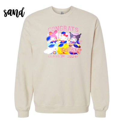 Pink Kitty Graduation Crewneck