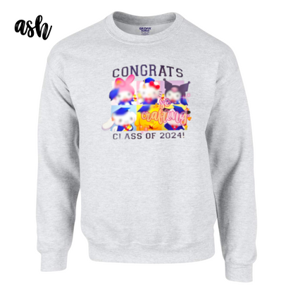 Black Kitty Graduation Crewneck