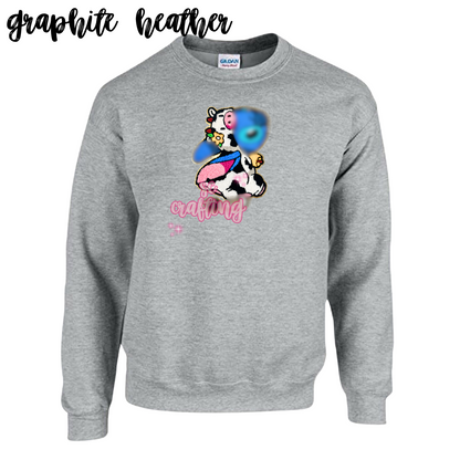 Blue Cow Patch Crewneck