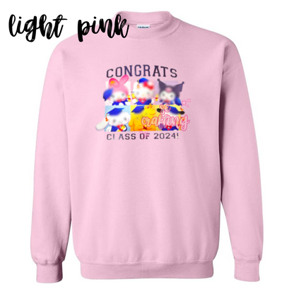 Black Kitty Graduation Crewneck