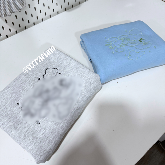 White Dog on Cloud Crewneck